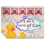 Hope Inspiring Kids Snuggly Blanket - I Am A Child Of God ~John 1:12~ (Design: Ducks)