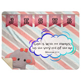 Hope Inspiring Kids Snuggly Blanket - God Is With Me Always ~Matthew 28:20~ (Design: Elephant)