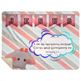 Hope Inspiring Kids Snuggly Blanket - Christ Strengthens Me ~Philippians 4:13~ (Design: Elephant)