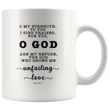 Typography Dishwasher Safe Accent Mugs - God Is My Defense, My God Of Mercy ~Psalm 59:17~