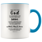 Typography Dishwasher Safe Accent Mugs - God In Your Midst ~Zephaniah 3:17~
