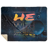 Bible Verses Premium Mink Sherpa Blanket - Take Refuge Under His Wings ~Psalm 91:4~ Design 9