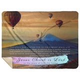 Bible Verses Premium Mink Sherpa Blanket - At The Name Of Jesus Every Knee Should Bow ~Philippians 2:9-11~