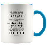 Typography Dishwasher Safe Accent Mugs - Let Your Request Be Made Known To God ~Philippians 4:6~
