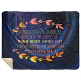 Bible Verses Premium Mink Sherpa Blanket - It Shall Not Come Near You ~Psalm 91:7~ Design 10