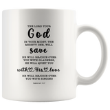 Typography Dishwasher Safe Accent Mugs - God In Your Midst ~Zephaniah 3:17~