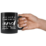 Bible Verses Black Mugs - Psalm 119:105 (Design 9) - Meditate Healing Christian Store