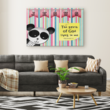 Hope Inspiring Nursery & Kids Bedroom Framed Canvas Wall Art - Spirit Of God Lives In Me ~1 Corinthians 3:16~ (Design: Panda 1)