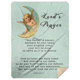 Bible Verses Premium Mink Sherpa Blanket - Lord's Prayer ~Matthew 6:9-13~ (Design: Angel 1)