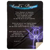 Bible Verses Premium Mink Sherpa Blanket - Lord's Prayer ~Matthew 6:9-13~ (Design: Angel 2)