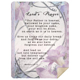 Bible Verses Premium Mink Sherpa Blanket - Lord's Prayer ~Matthew 6:9-13~ (Design: Flower Frame 3)