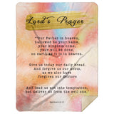 Bible Verses Premium Mink Sherpa Blanket - Lord's Prayer ~Matthew 6:9-13~ (Design: Watercolor 2)