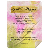 Bible Verses Premium Mink Sherpa Blanket - Lord's Prayer ~Matthew 6:9-13~ (Design: Watercolor 3)