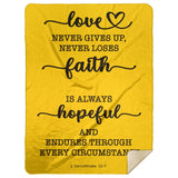 Typography Premium Sherpa Mink Blanket - Love Is Patient Love Is Kind ~1 Corinthians 13:4~