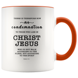Typography Dishwasher Safe Accent Mugs - No More Condemnation ~Romans 8:1~