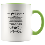 Typography Dishwasher Safe Accent Mugs - Guard Your Heart Through Christ Jesus ~Philippians 4:7~