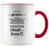 Typography Dishwasher Safe Accent Mugs - Guard Your Heart Through Christ Jesus ~Philippians 4:7~