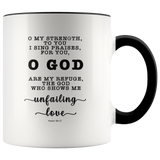 Typography Dishwasher Safe Accent Mugs - God Is My Defense, My God Of Mercy ~Psalm 59:17~