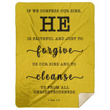 Typography Premium Sherpa Mink Blanket - He Is Faithful And Just To Forgive ~1 John 1:9~