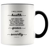 Typography Dishwasher Safe Accent Mugs - I Will Bring Health & Healing ~Jeremiah 33:6~
