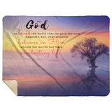 Bible Verses Premium Sherpa Mink Blanket - Believe In Him For Everlasting Life ~John 3:16~