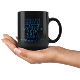 Bible Verses Black Mugs - Psalm 61:2 (Design 2) - Meditate Healing Christian Store