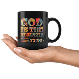 Bible Verses Black Mugs - Psalm 73:26 (Design 3) - Meditate Healing Christian Store