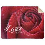 Bible Verses Premium Sherpa Mink Blanket - Love Is Patient Love Is Kind ~1 Corinthians 13:4~