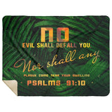 Bible Verses Premium Mink Sherpa Blanket - No Evil Shall Befall You ~Psalm 91:10~ Design 4