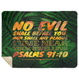 Bible Verses Premium Mink Sherpa Blanket - No Evil Shall Befall You ~Psalm 91:10~ Design 7