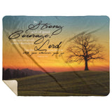 Bible Verses Premium Sherpa Mink Blanket - God Is With You Wherever You Go ~Joshua 1:9~