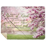 Bible Verses Premium Sherpa Mink Blanket - Guard Your Heart Through Christ Jesus ~Philippians 4:7~