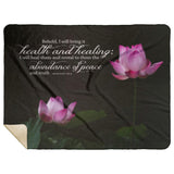 Bible Verses Premium Sherpa Mink Blanket - I Will Bring Health & Healing ~Jeremiah 33:6~