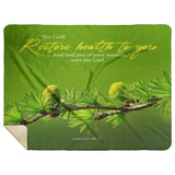 Bible Verses Premium Sherpa Mink Blanket - I Will Restore Health To You ~Jeremiah 30:17~