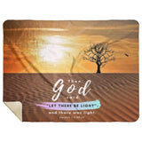 Bible Verses Premium Sherpa Mink Blanket - Let There Be Light ~Genesis 1:3~