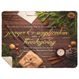 Bible Verses Premium Sherpa Mink Blanket - Let Your Request Be Made Known To God ~Philippians 4:6~