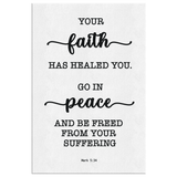 Minimalist Typography Framed Canvas - Be Healed of Affliction ~Mark 5:34~