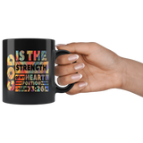 Bible Verses Black Mugs - Psalm 73:26 (Design 16) - Meditate Healing Christian Store