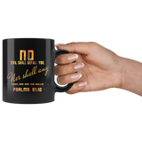 Bible Verses Dishwasher Safe Black Mugs - Psalm 91:10 Design 4