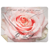 Bible Verses  Premium Sherpa Mink Blanket - Lord Make Me Dwell In Safety ~Psalm 4:8~