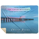 Bible Verses Premium Sherpa Mink Blanket - No More Condemnation ~Romans 8:1~