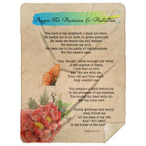 Bible Verses Premium Mink Sherpa Blanket - Prayer for Provision & Protection ~Psalm 23:1-6~ (Design: Butterfly 1)