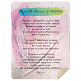 Bible Verses Premium Mink Sherpa Blanket - Prayer for Provision & Protection ~Psalm 23:1-6~ (Design: Dreamy 3)