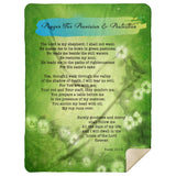 Bible Verses Premium Mink Sherpa Blanket - Prayer for Provision & Protection ~Psalm 23:1-6~ (Design: Misty 2)