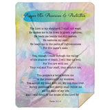 Bible Verses Premium Mink Sherpa Blanket - Prayer for Provision & Protection ~Psalm 23:1-6~ (Design: Watercolor 1)