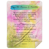 Bible Verses Premium Mink Sherpa Blanket - Prayer for Provision & Protection ~Psalm 23:1-6~ (Design: Watercolor 3)
