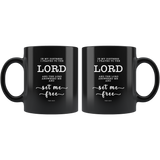 Typography Dishwasher Safe Black Mugs - The Lord Is My Saviour ~Psalm 118:5~