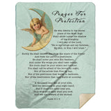 Bible Verses Premium Mink Sherpa Blanket - Prayer for Protection ~Psalm 91:1-8~ (Design: Angel 1)