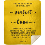 Typography Premium Sherpa Mink Blanket - Perfect Love Expels Fear ~1 John 4:18~