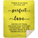 Typography Premium Sherpa Mink Blanket - Perfect Love Expels Fear ~1 John 4:18~